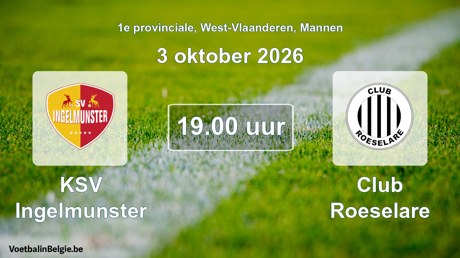 Geplande wedstrijd mannenvoetbal: KSV Ingelmunster - Club Roeselare (3 oktober 2026)