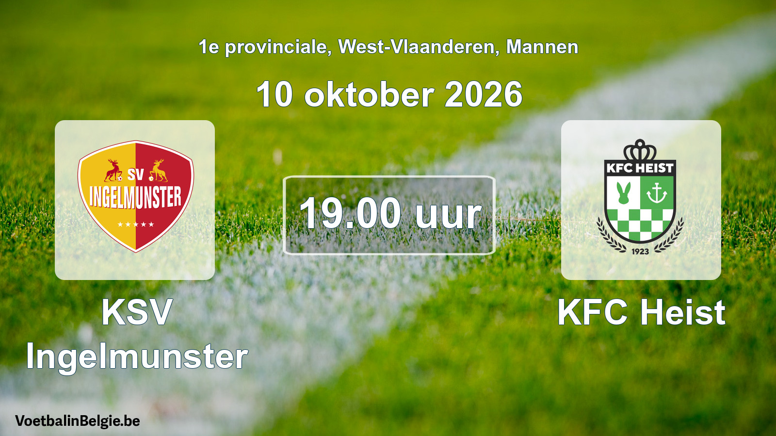 Geplande wedstrijd mannenvoetbal: KSV Ingelmunster - KFC Heist (10 oktober 2026)