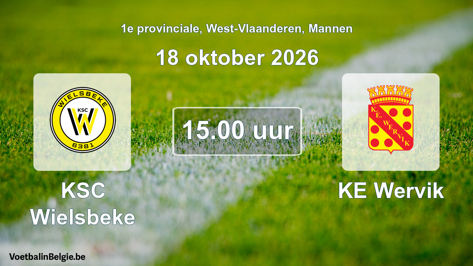 Geplande wedstrijd mannenvoetbal: KSC Wielsbeke - KE Wervik (18 oktober 2026)
