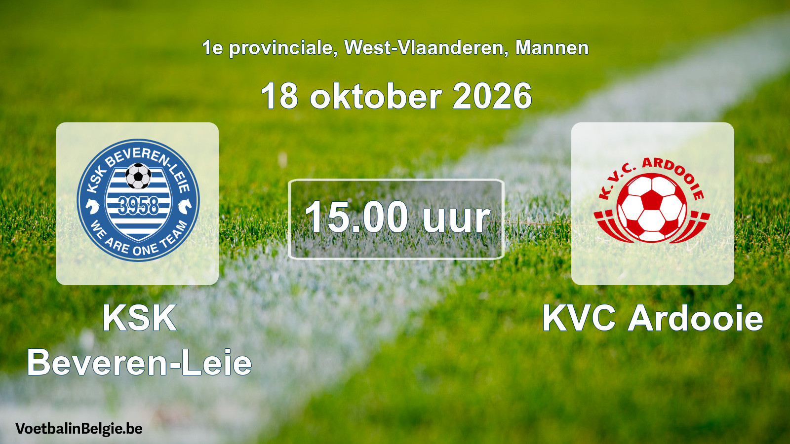 Geplande wedstrijd mannenvoetbal: KSK Beveren-Leie - KVC Ardooie (18 oktober 2026)