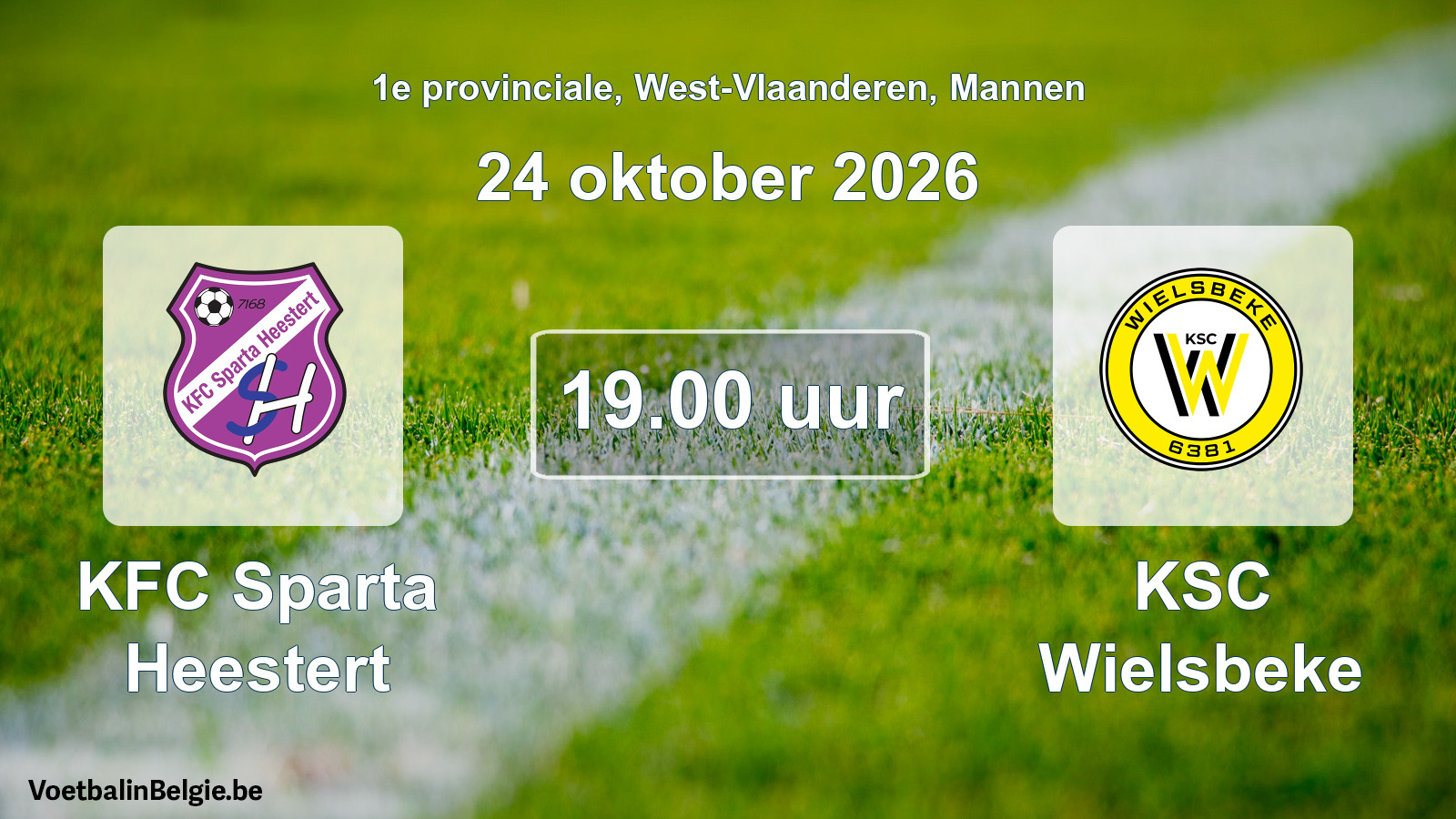 Geplande wedstrijd mannenvoetbal: KFC Sparta Heestert - KSC Wielsbeke (24 oktober 2026)