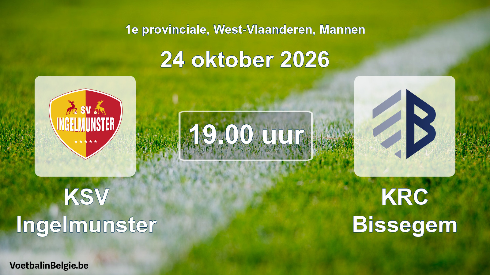 Geplande wedstrijd mannenvoetbal: KSV Ingelmunster - KRC Bissegem (24 oktober 2026)