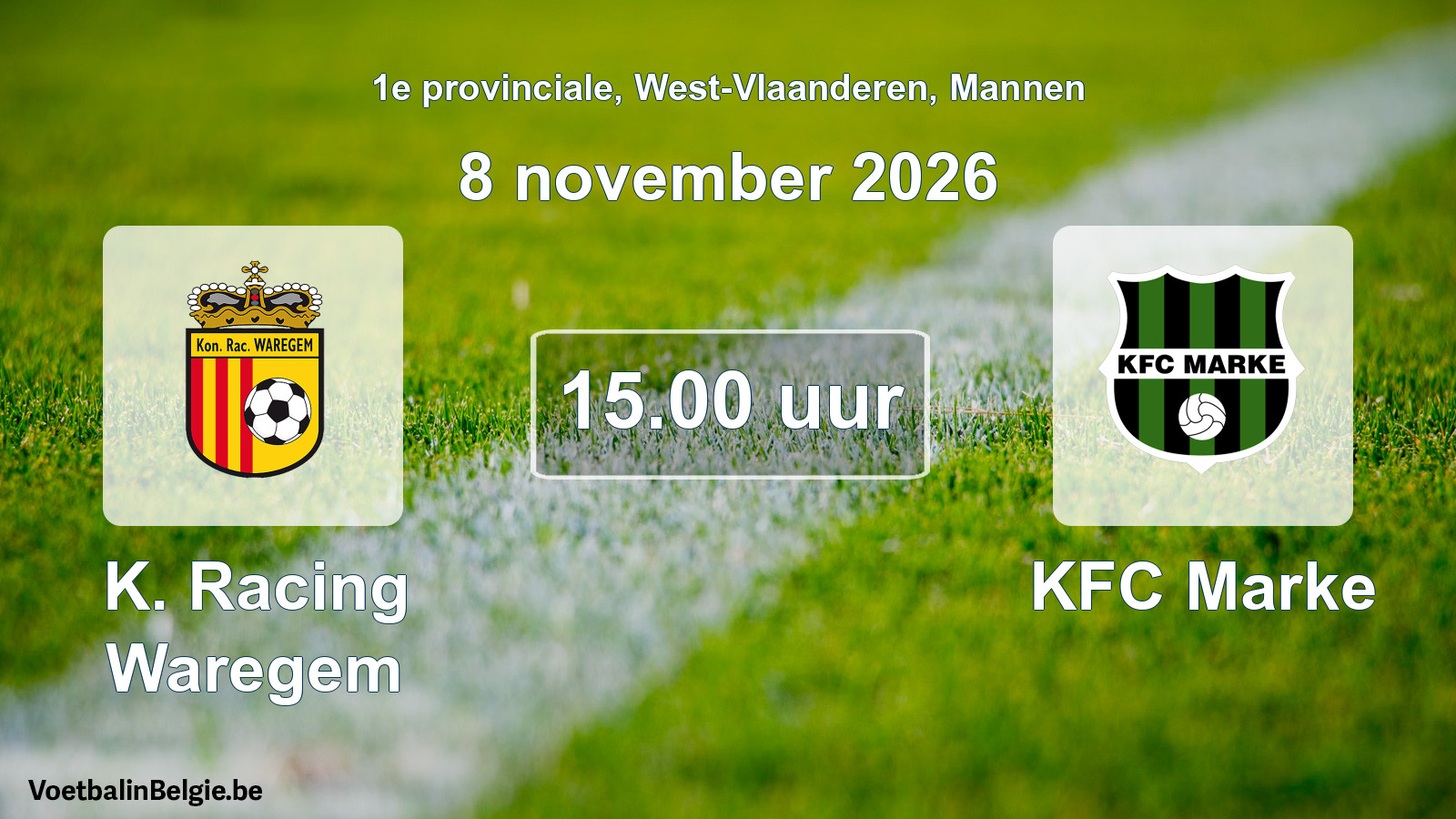 Geplantes Spiel männer-Fußball: K. Racing Waregem - KFC Marke (8 November 2026)