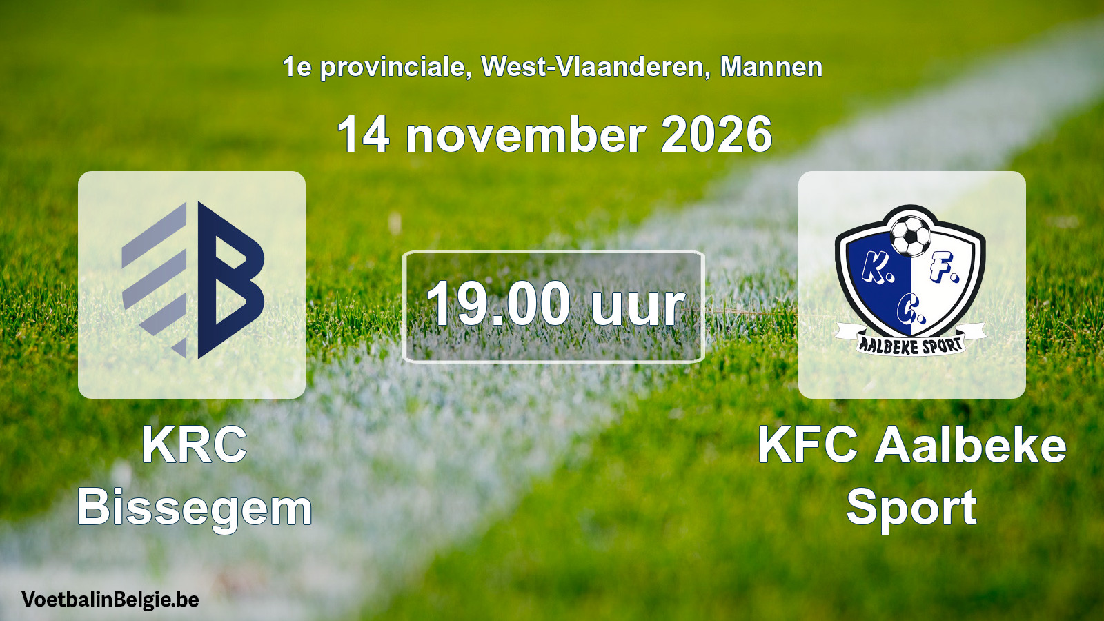 Geplande wedstrijd mannenvoetbal: KRC Bissegem - KFC Aalbeke Sport (14 november 2026)