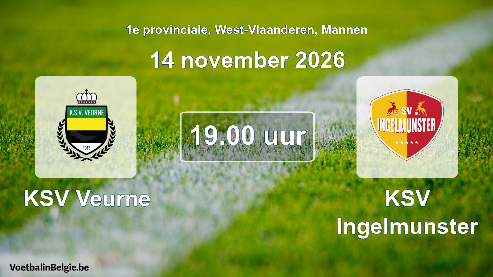 Geplande wedstrijd mannenvoetbal: KSV Veurne - KSV Ingelmunster (14 november 2026)