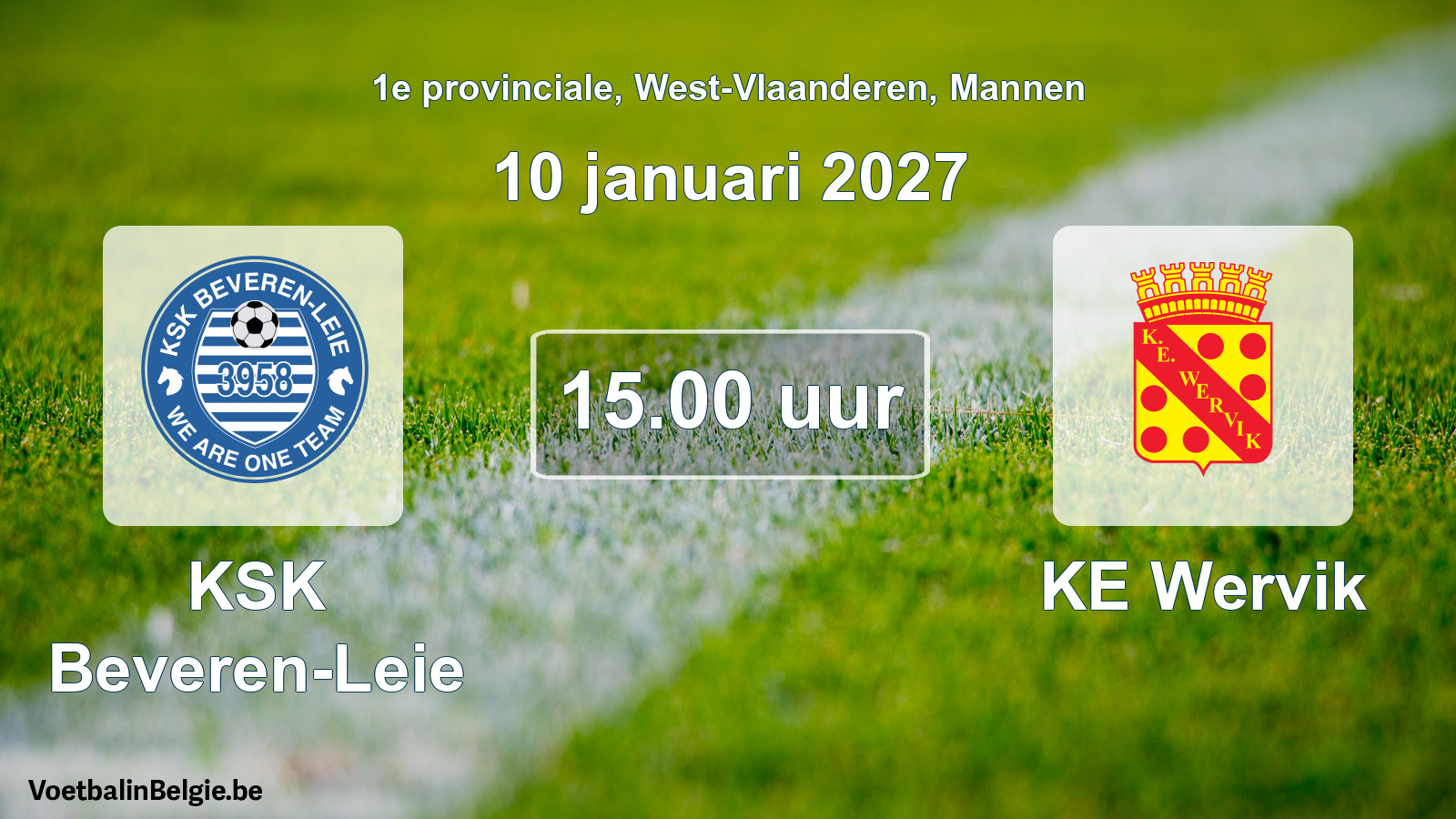 Geplande wedstrijd mannenvoetbal: KSK Beveren-Leie - KE Wervik (10 januari 2027)