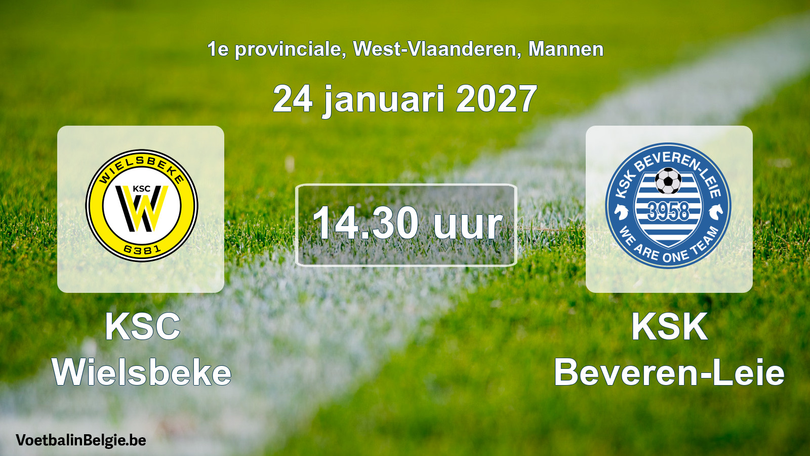 Geplande wedstrijd mannenvoetbal: KSC Wielsbeke - KSK Beveren-Leie (24 januari 2027)