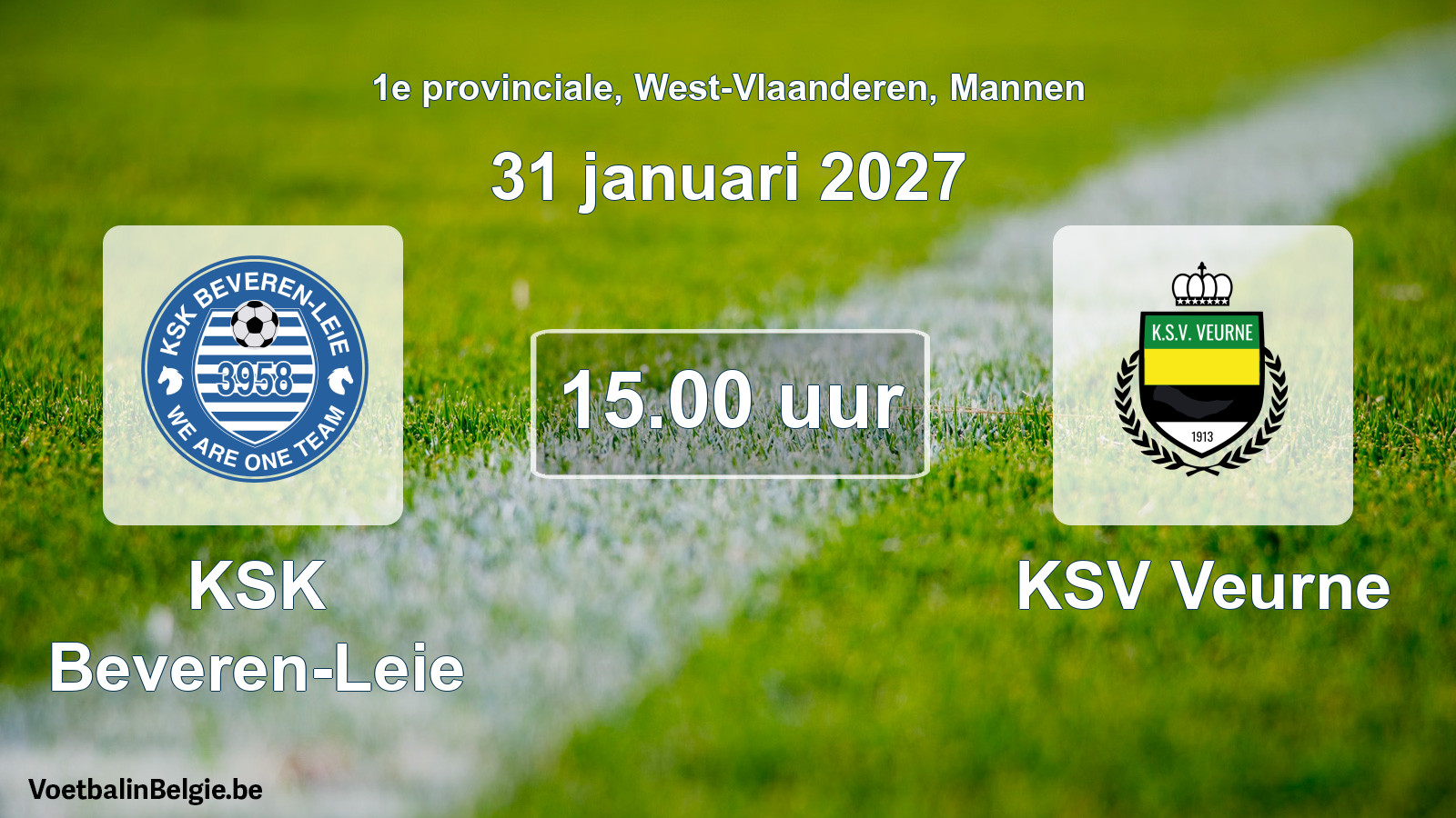 Geplande wedstrijd mannenvoetbal: KSK Beveren-Leie - KSV Veurne (31 januari 2027)