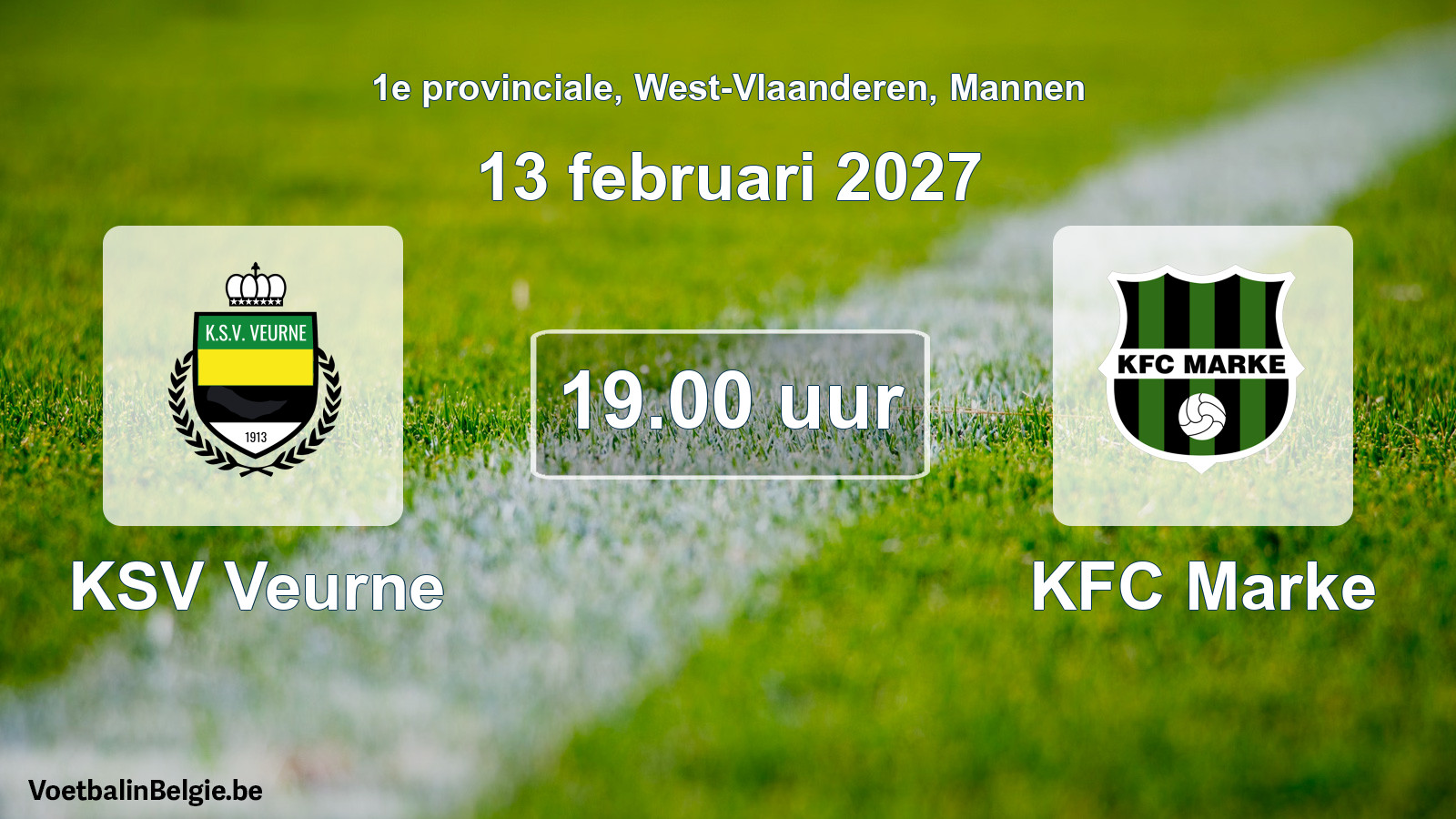 Geplande wedstrijd mannenvoetbal: KSV Veurne - KFC Marke (13 februari 2027)