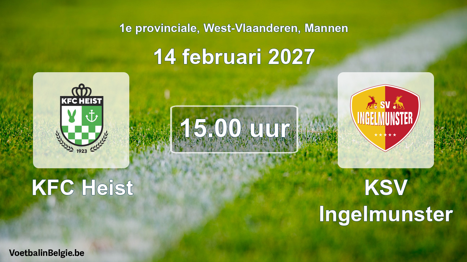 Geplande wedstrijd mannenvoetbal: KFC Heist - KSV Ingelmunster (14 februari 2027)