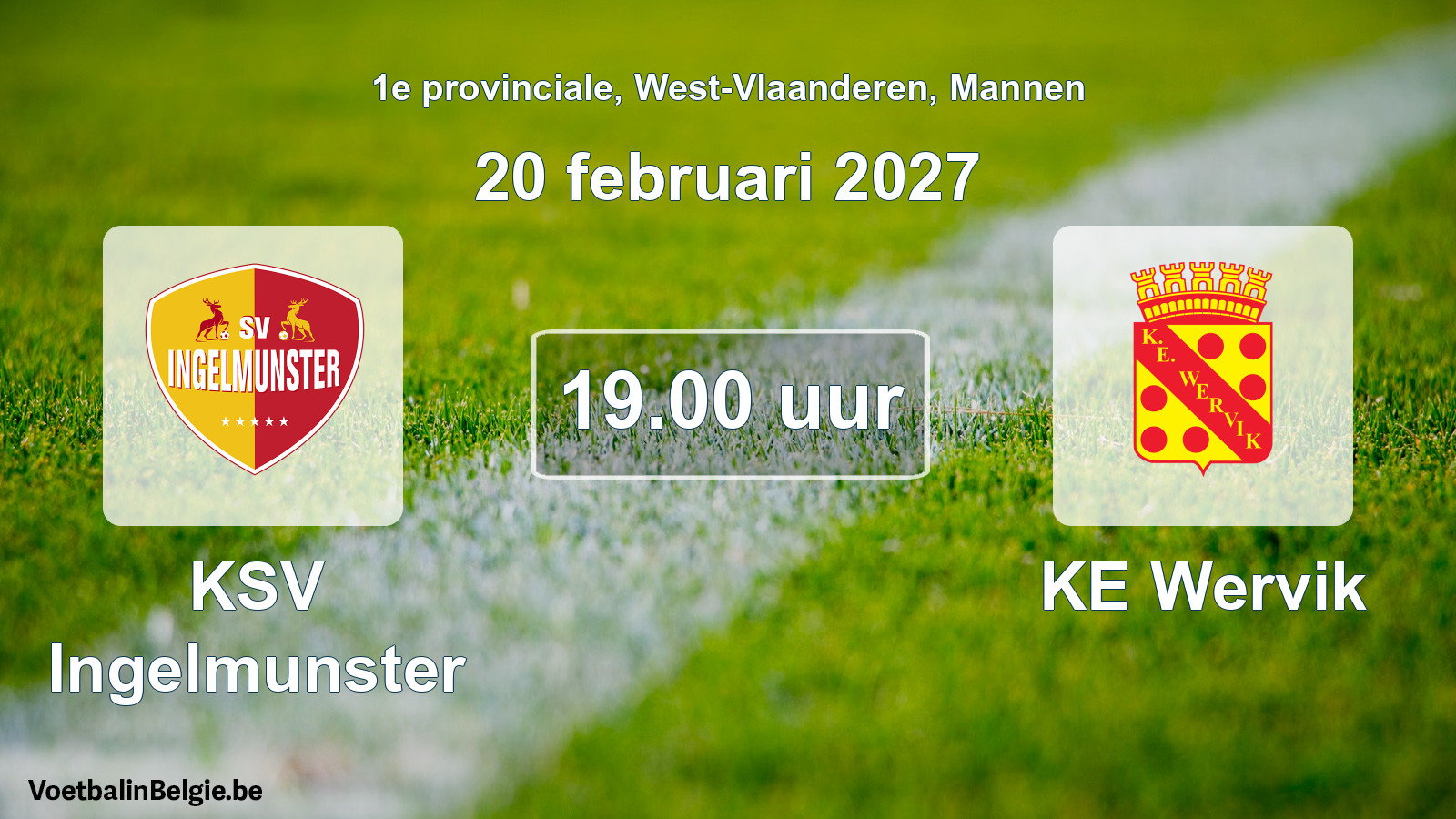 Geplande wedstrijd mannenvoetbal: KSV Ingelmunster - KE Wervik (20 februari 2027)