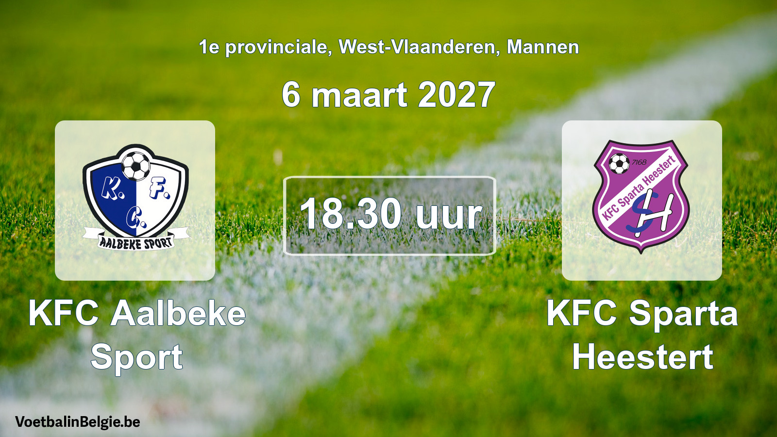 Geplande wedstrijd mannenvoetbal: KFC Aalbeke Sport - KFC Sparta Heestert (6 maart 2027)