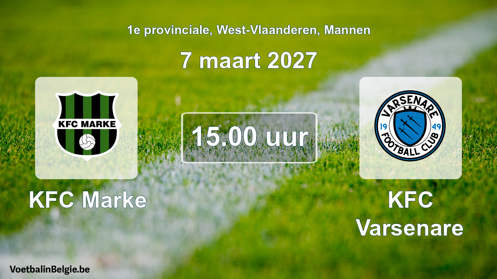 Geplande wedstrijd mannenvoetbal: KFC Marke - KFC Varsenare (7 maart 2027)