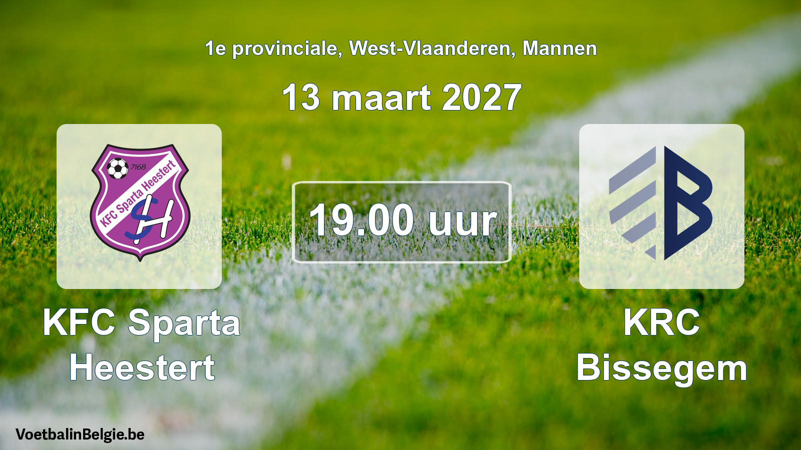 Geplande wedstrijd mannenvoetbal: KFC Sparta Heestert - KRC Bissegem (13 maart 2027)