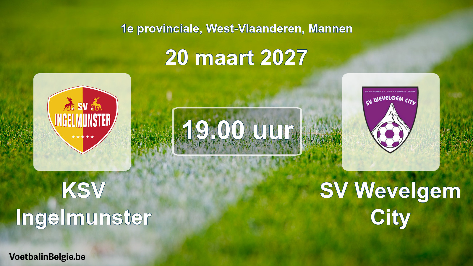 Geplande wedstrijd mannenvoetbal: KSV Ingelmunster - SV Wevelgem City (20 maart 2027)