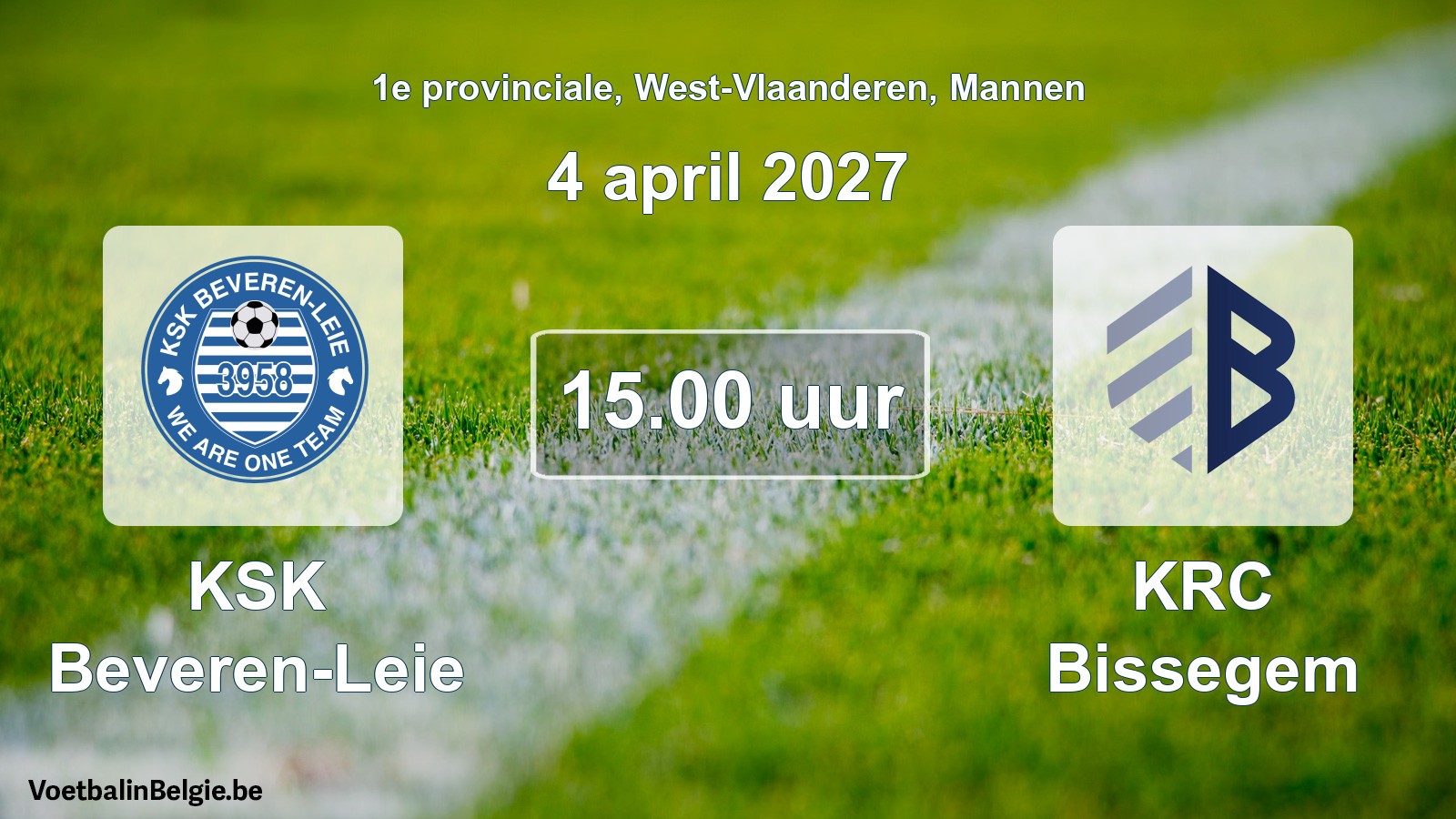 Geplande wedstrijd mannenvoetbal: KSK Beveren-Leie - KRC Bissegem (4 april 2027)