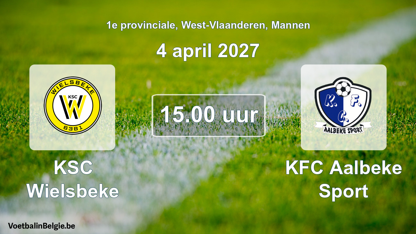 Geplande wedstrijd mannenvoetbal: KSC Wielsbeke - KFC Aalbeke Sport (4 april 2027)