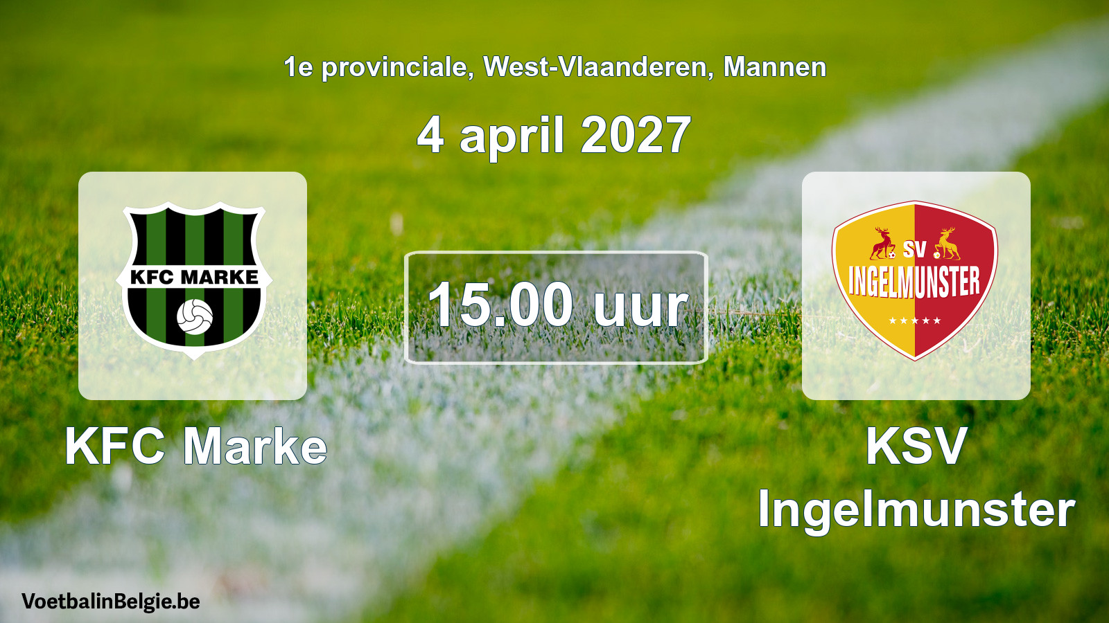 Geplande wedstrijd mannenvoetbal: KFC Marke - KSV Ingelmunster (4 april 2027)