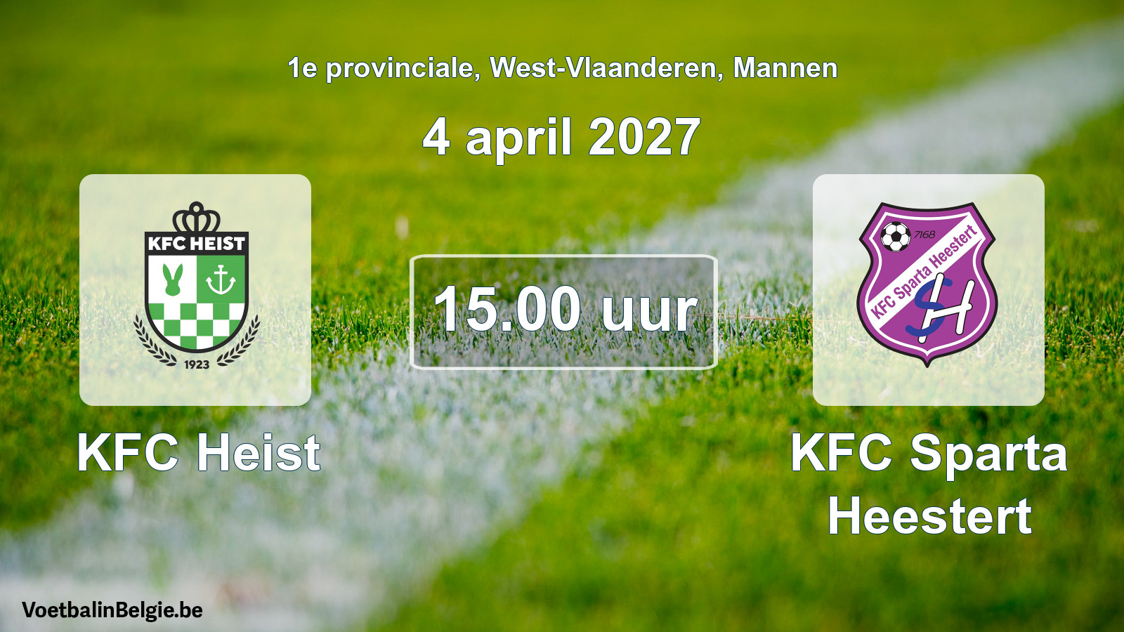 Geplande wedstrijd mannenvoetbal: KFC Heist - KFC Sparta Heestert (4 april 2027)