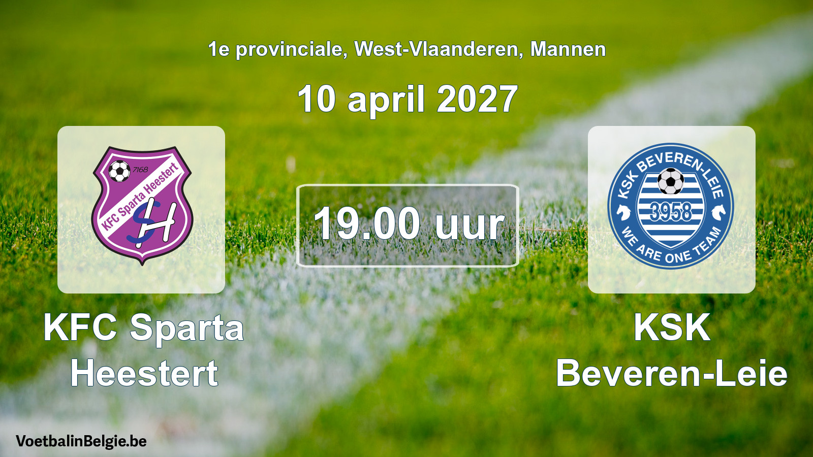 Geplande wedstrijd mannenvoetbal: KFC Sparta Heestert - KSK Beveren-Leie (10 april 2027)
