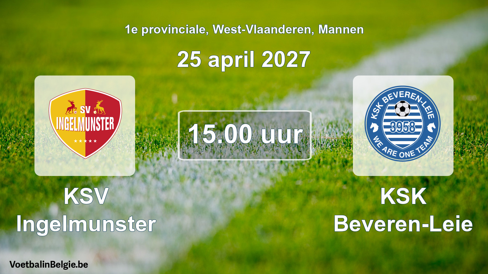 Geplande wedstrijd mannenvoetbal: KSV Ingelmunster - KSK Beveren-Leie (25 april 2027)