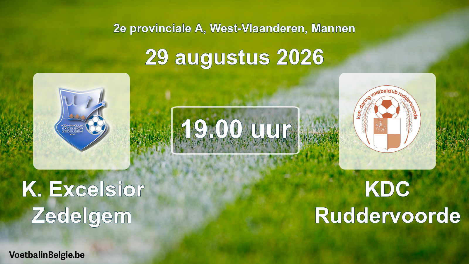 Geplantes Spiel männer-Fußball: K. Excelsior Zedelgem - KDC Ruddervoorde (29 August 2026)