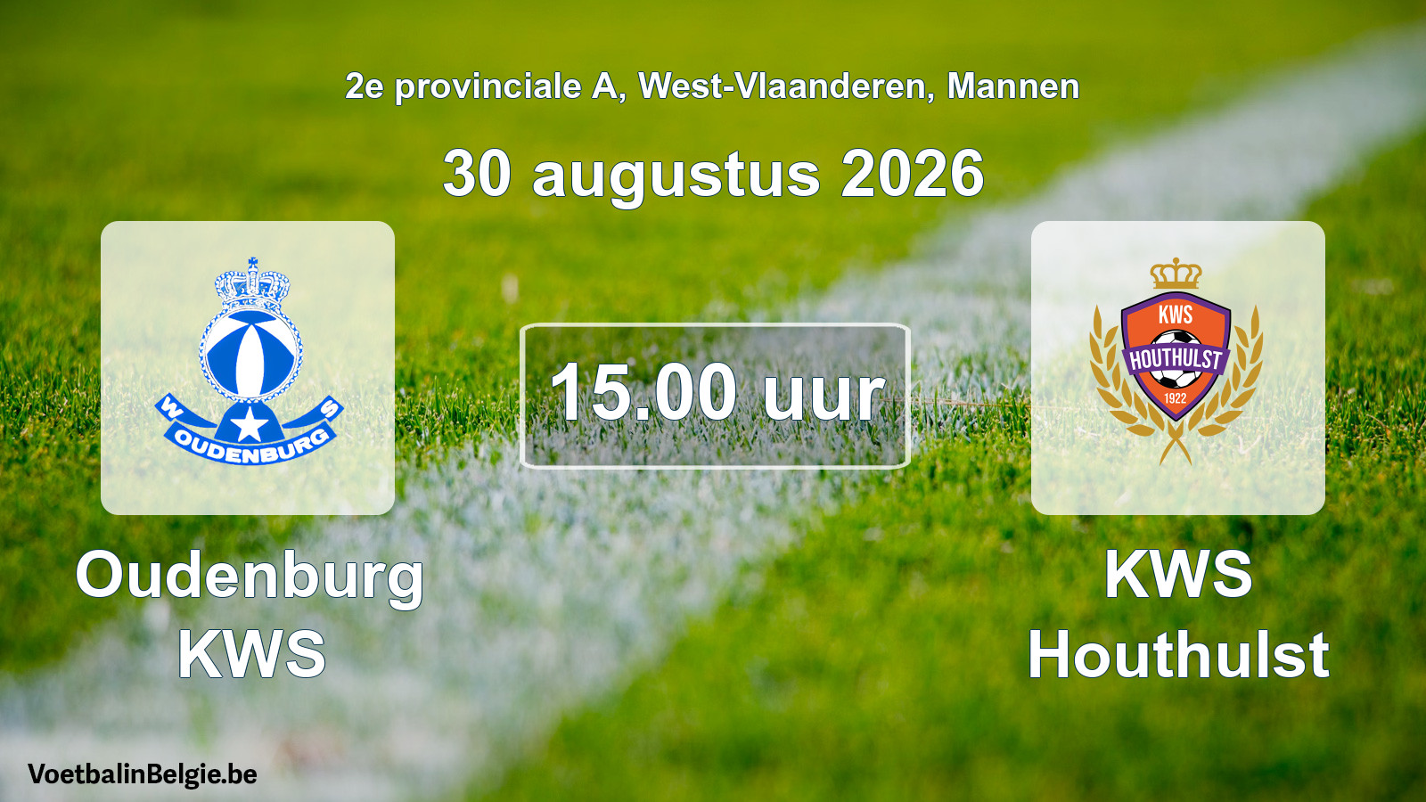 Geplantes Spiel männer-Fußball: Oudenburg KWS - KWS Houthulst (30 August 2026)