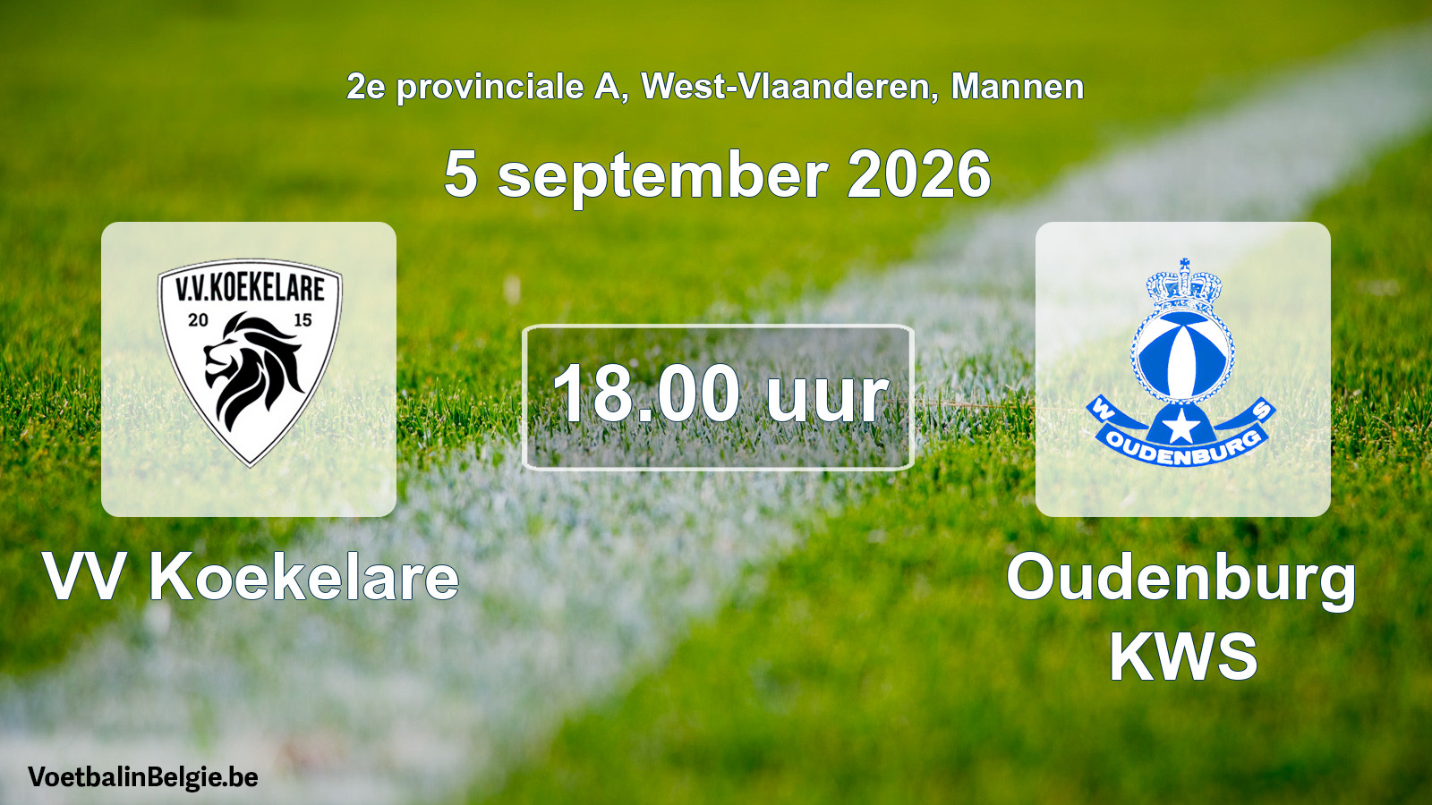 Geplantes Spiel männer-Fußball: VV Koekelare - Oudenburg KWS (5 September 2026)