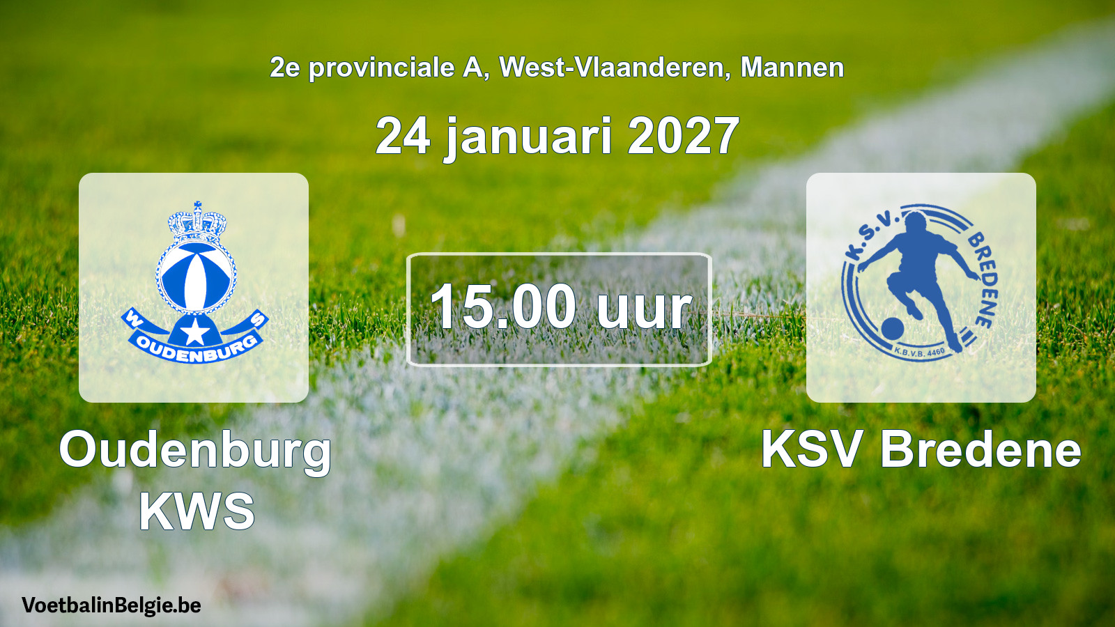 Geplande wedstrijd mannenvoetbal: Oudenburg KWS - KSV Bredene (24 januari 2027)