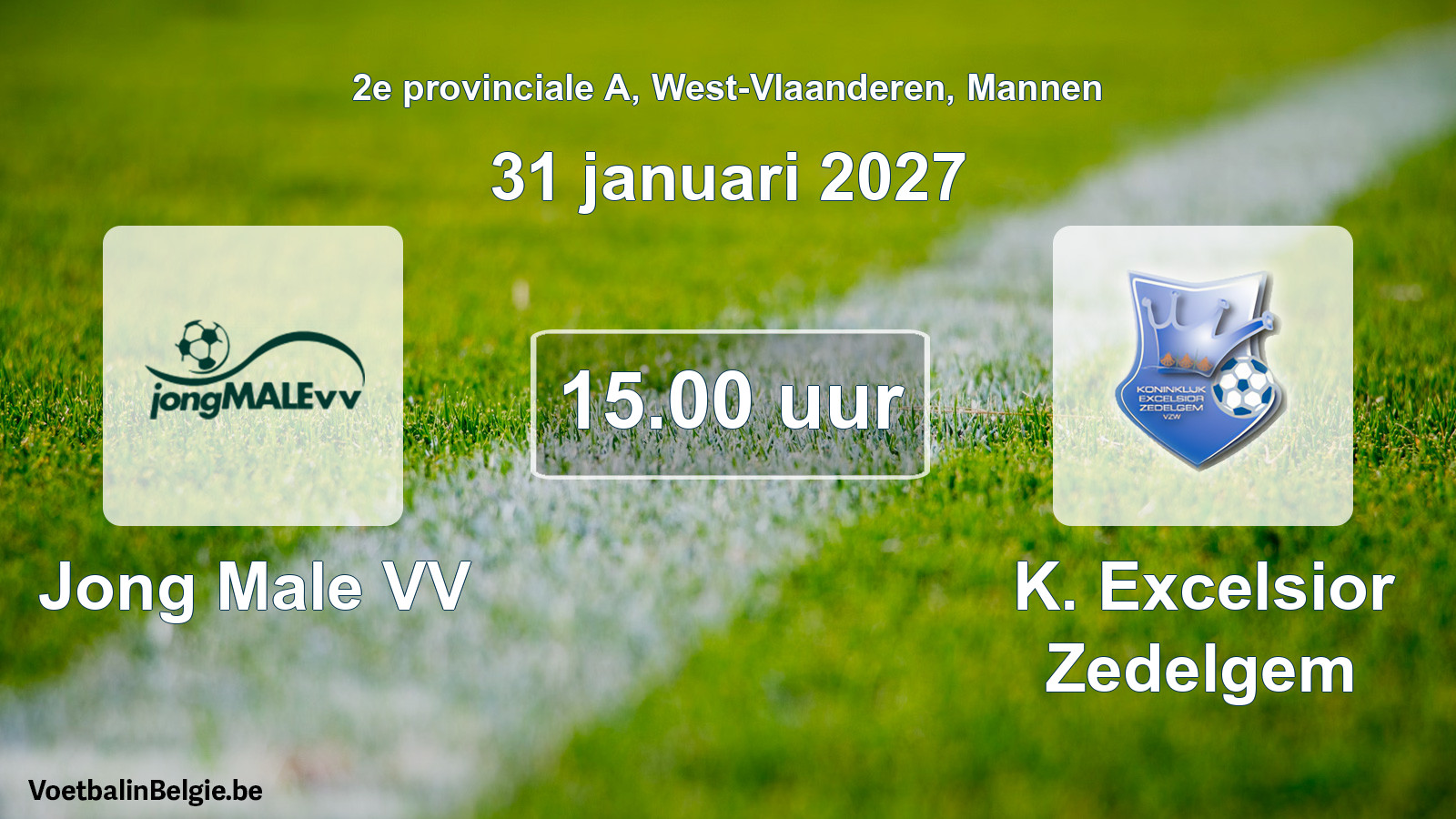 Geplantes Spiel männer-Fußball: Jong Male VV - K. Excelsior Zedelgem (31 Januar 2027)