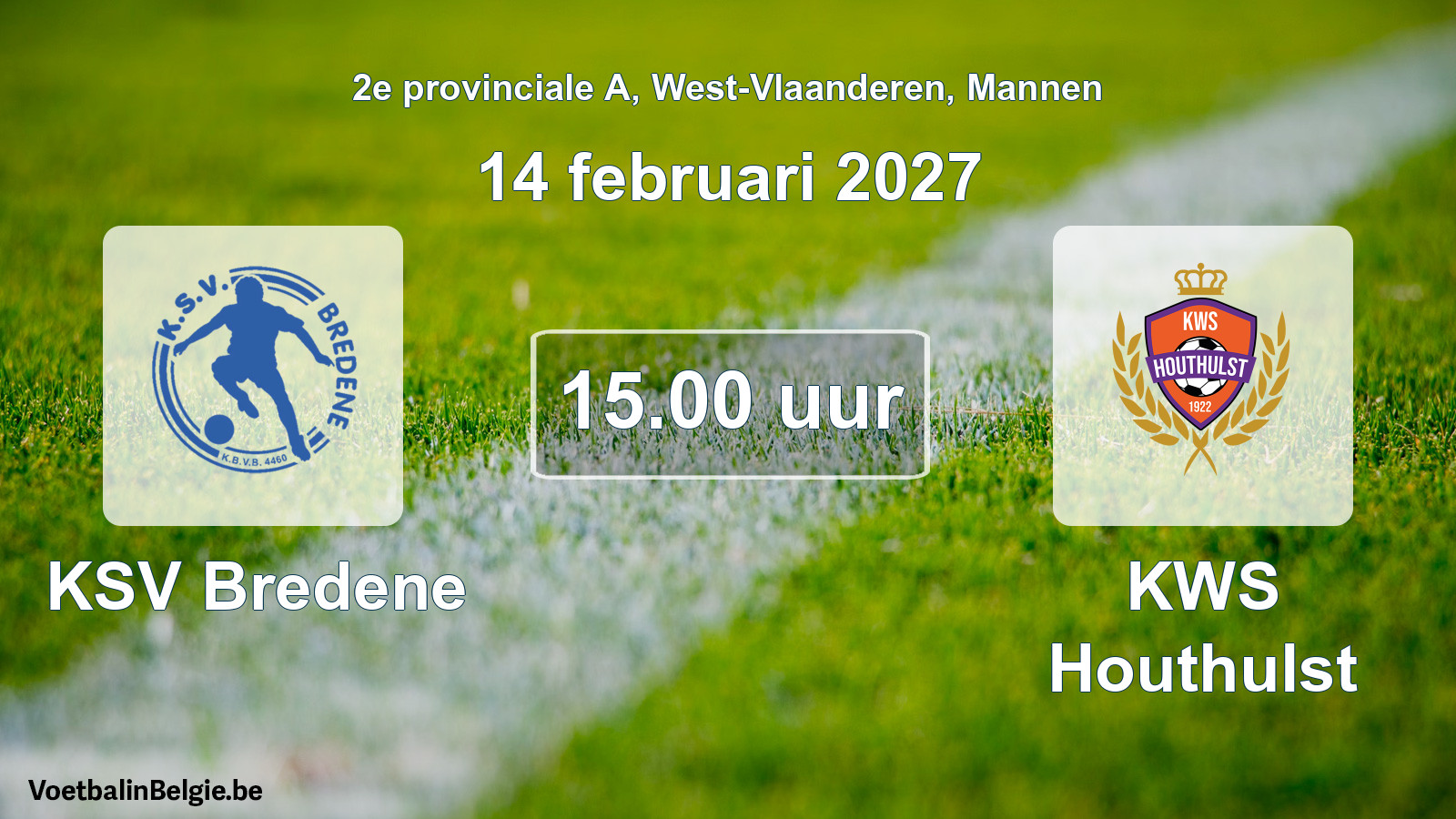 Scheduled match men football: KSV Bredene - KWS Houthulst (14 February 2027)