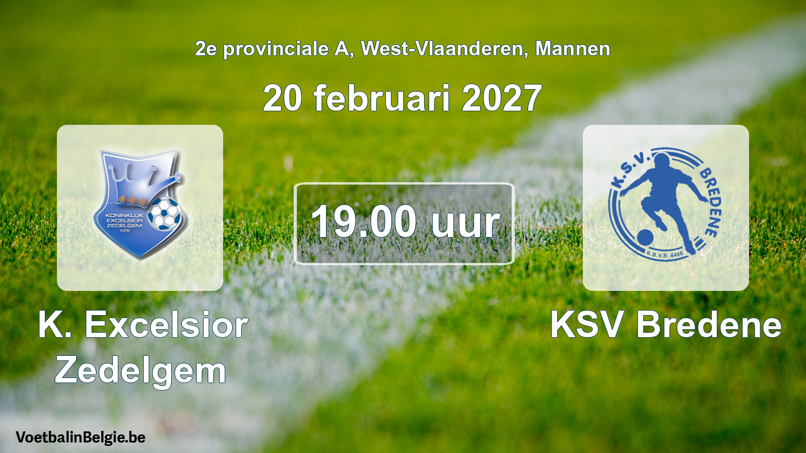 Geplantes Spiel männer-Fußball: K. Excelsior Zedelgem - KSV Bredene (20 Februar 2027)