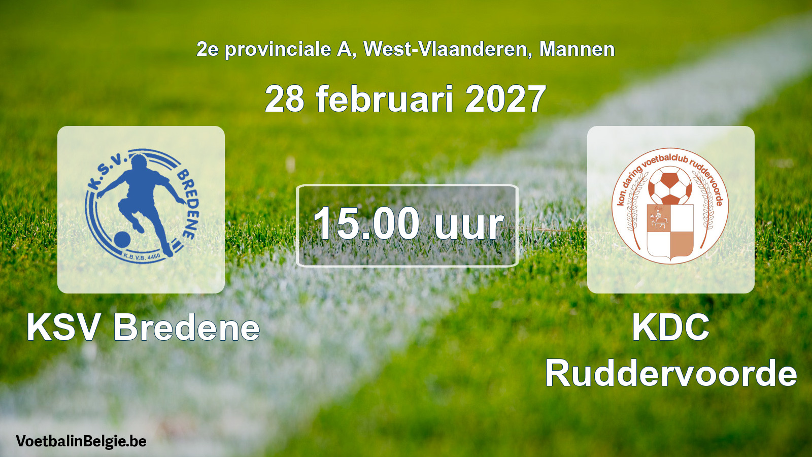 Scheduled match men football: KSV Bredene - KDC Ruddervoorde (28 February 2027)