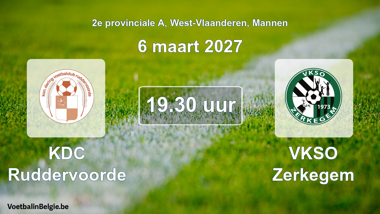 Geplantes Spiel männer-Fußball: KDC Ruddervoorde - VKSO Zerkegem (6 März 2027)