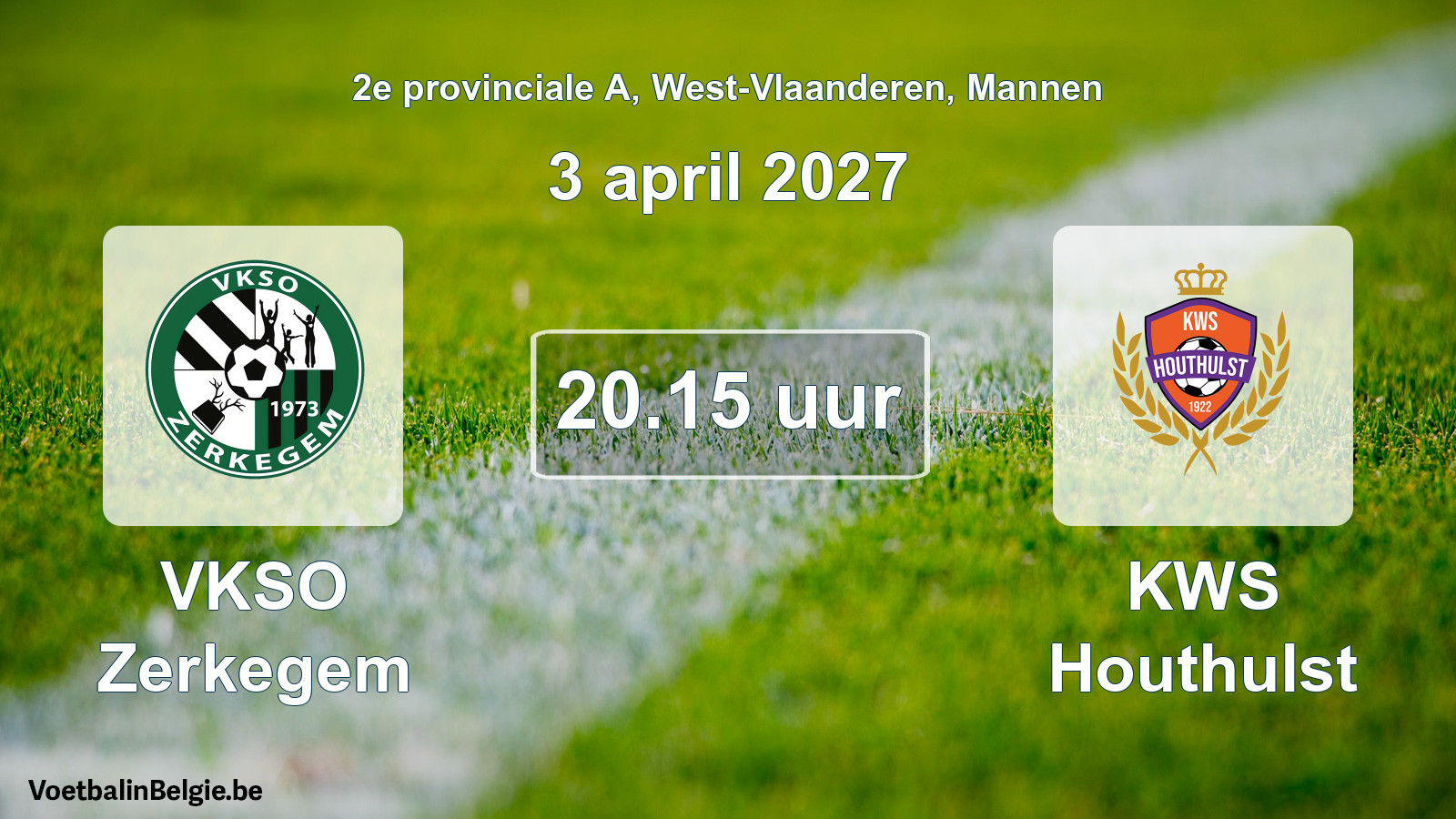 Scheduled match men football: VKSO Zerkegem - KWS Houthulst (3 April 2027)