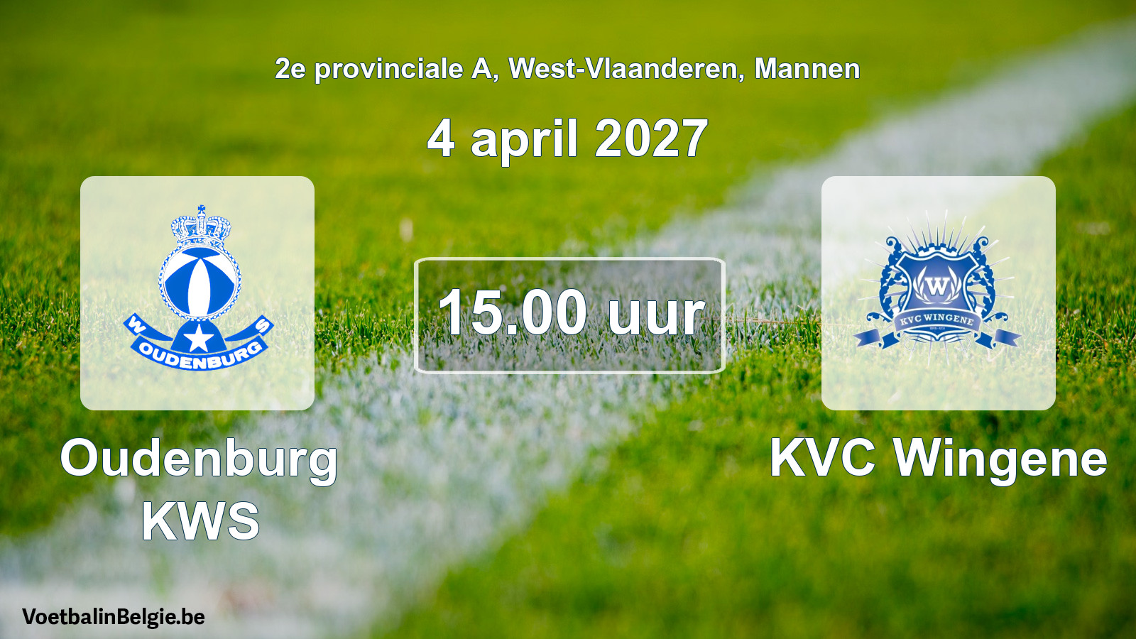 Geplantes Spiel männer-Fußball: Oudenburg KWS - KVC Wingene (4 April 2027)