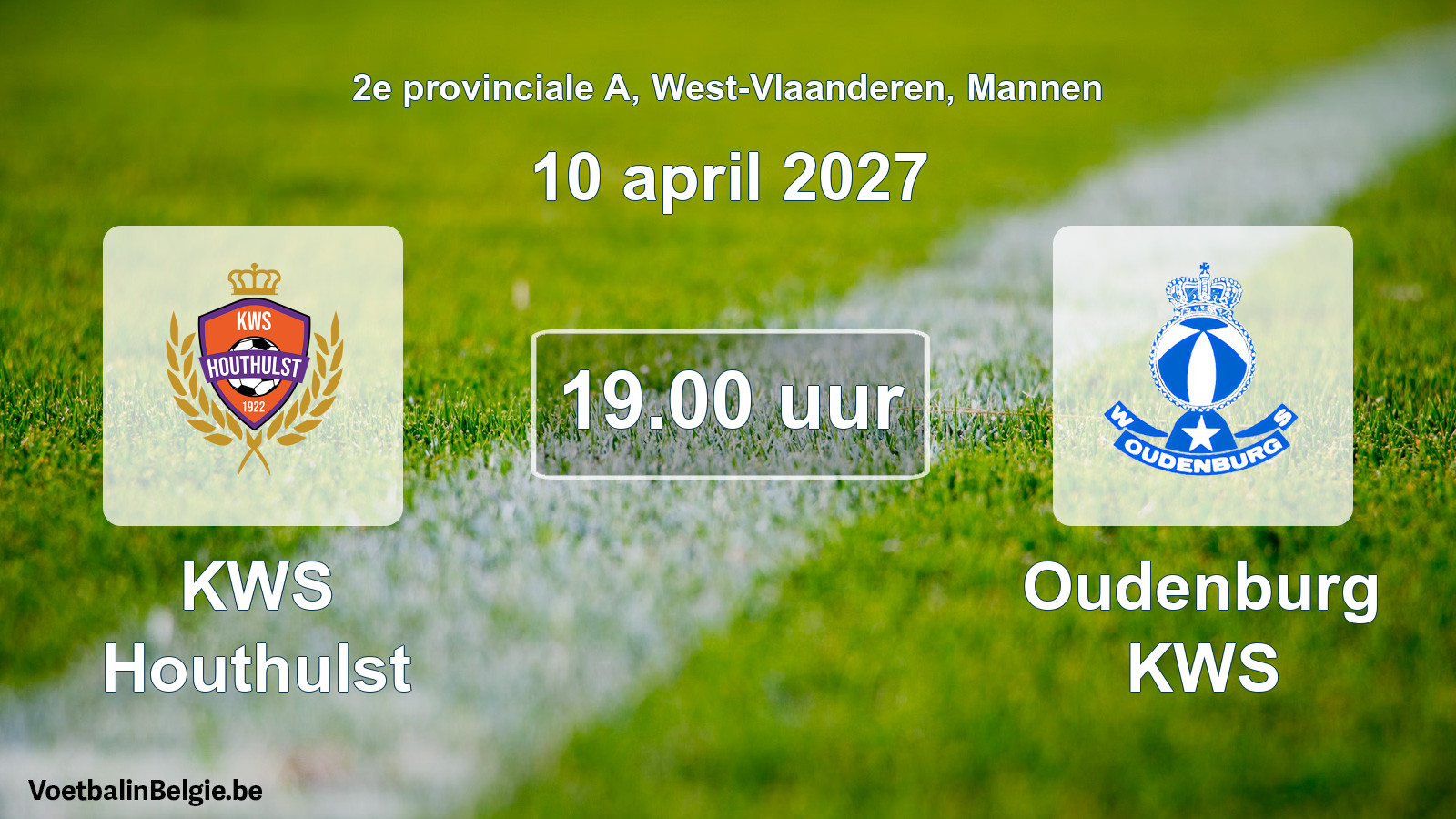 Match prévu football hommes: KWS Houthulst - Oudenburg KWS (10 avril 2027)