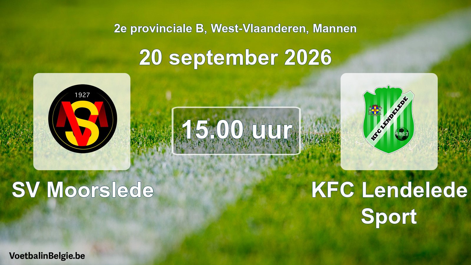 Geplantes Spiel männer-Fußball: SV Moorslede - KFC Lendelede Sport (20 September 2026)