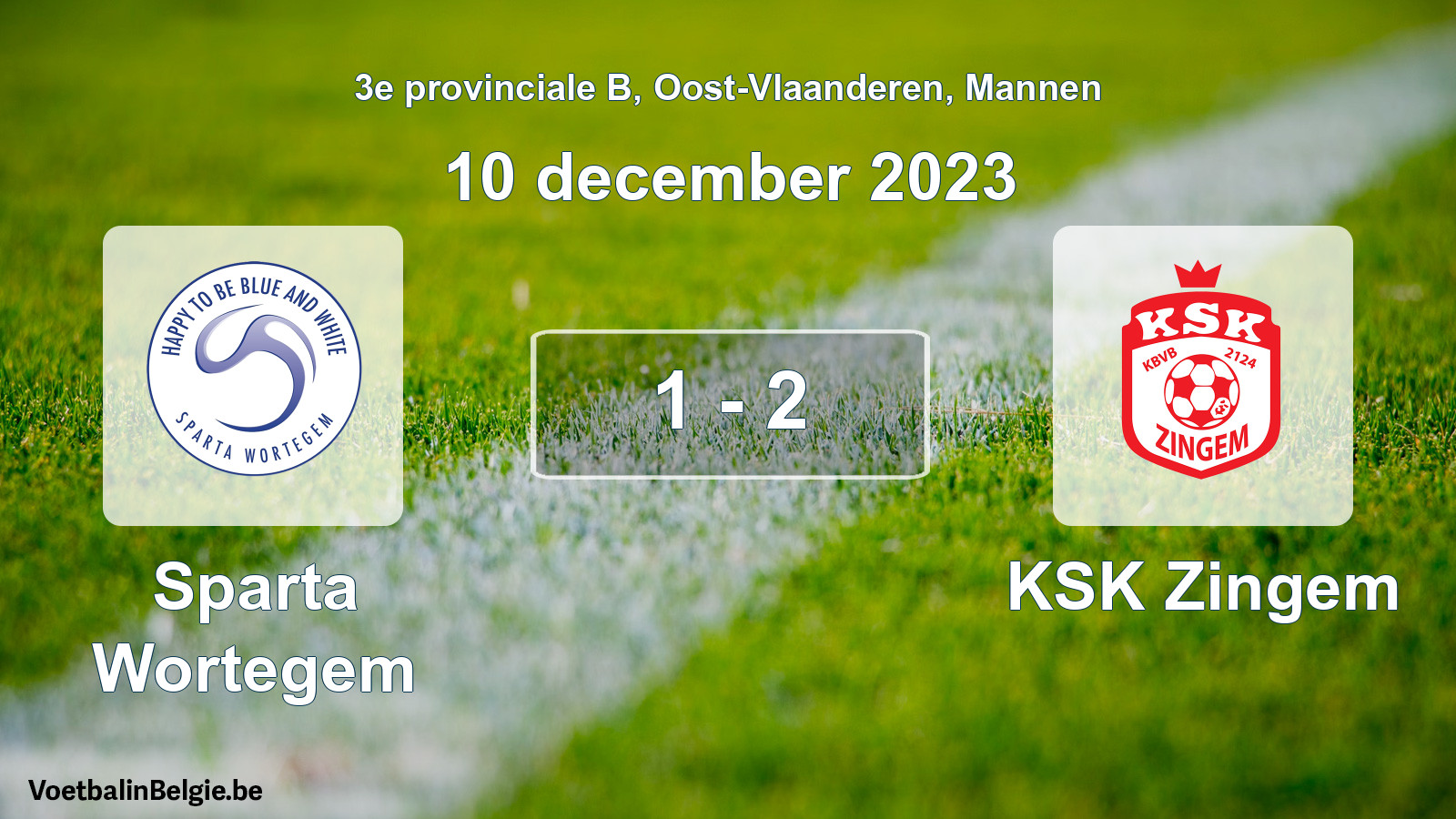 Gespeelde wedstrijd mannenvoetbal: Sparta Wortegem - KSK Zingem 1 - 2 (10 december 2023)