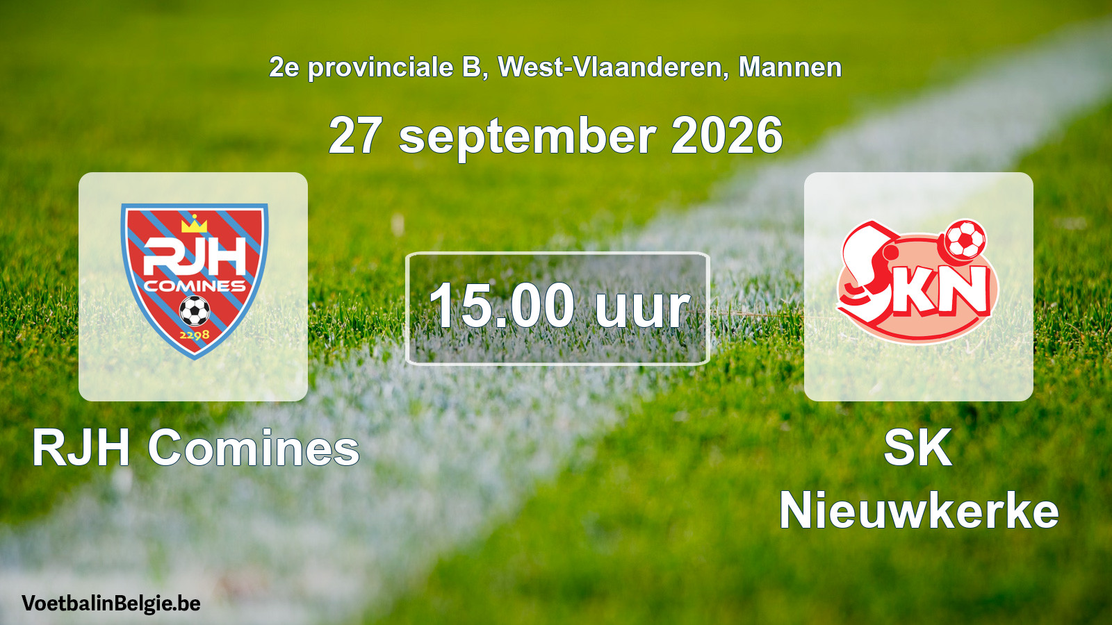 Geplantes Spiel männer-Fußball: RJH Comines - SK Nieuwkerke (27 September 2026)