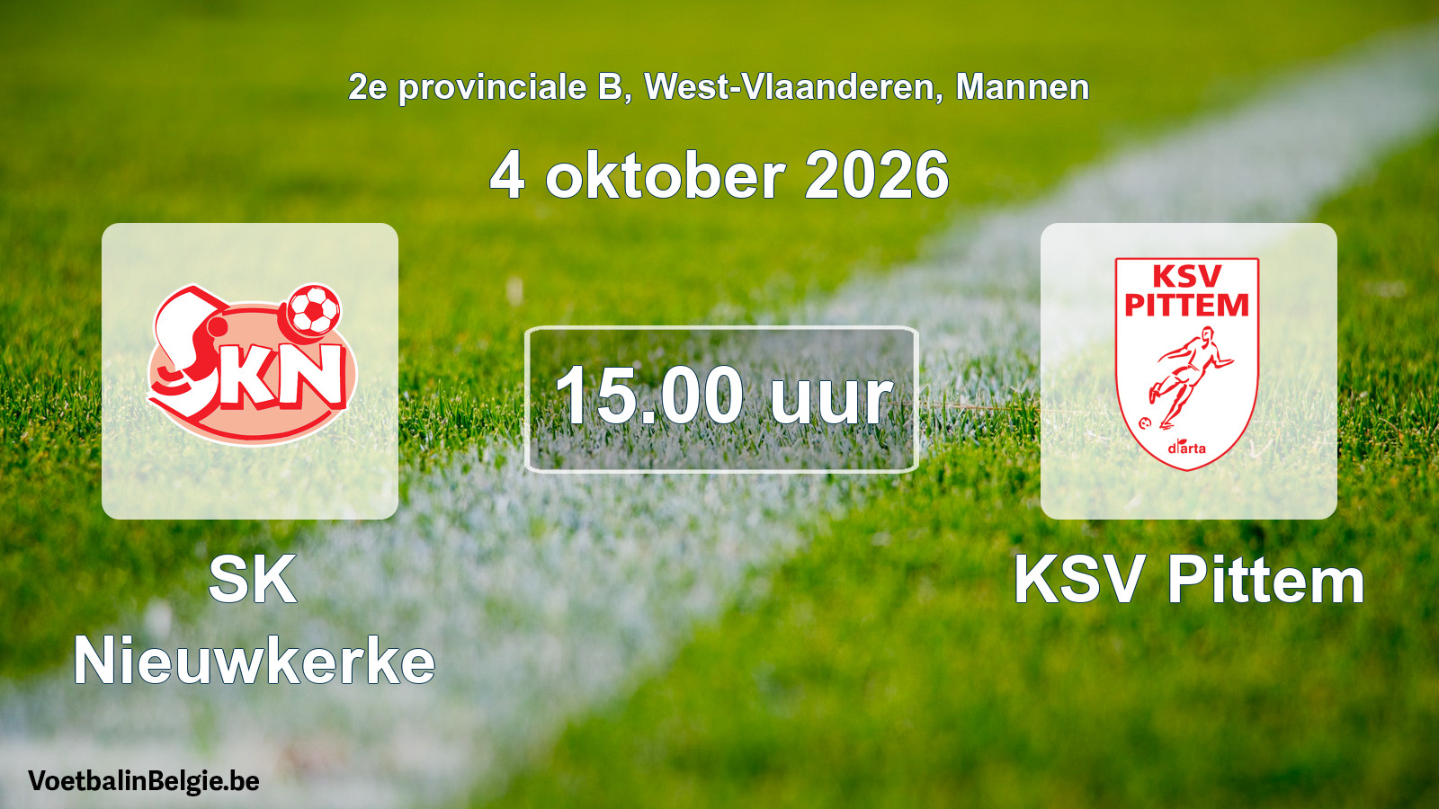 Geplantes Spiel männer-Fußball: SK Nieuwkerke - KSV Pittem (4 Oktober 2026)
