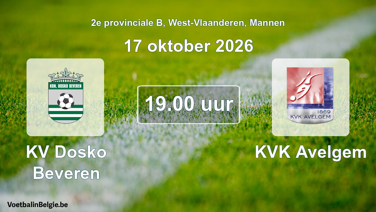 Geplantes Spiel männer-Fußball: KV Dosko Beveren - KVK Avelgem (17 Oktober 2026)
