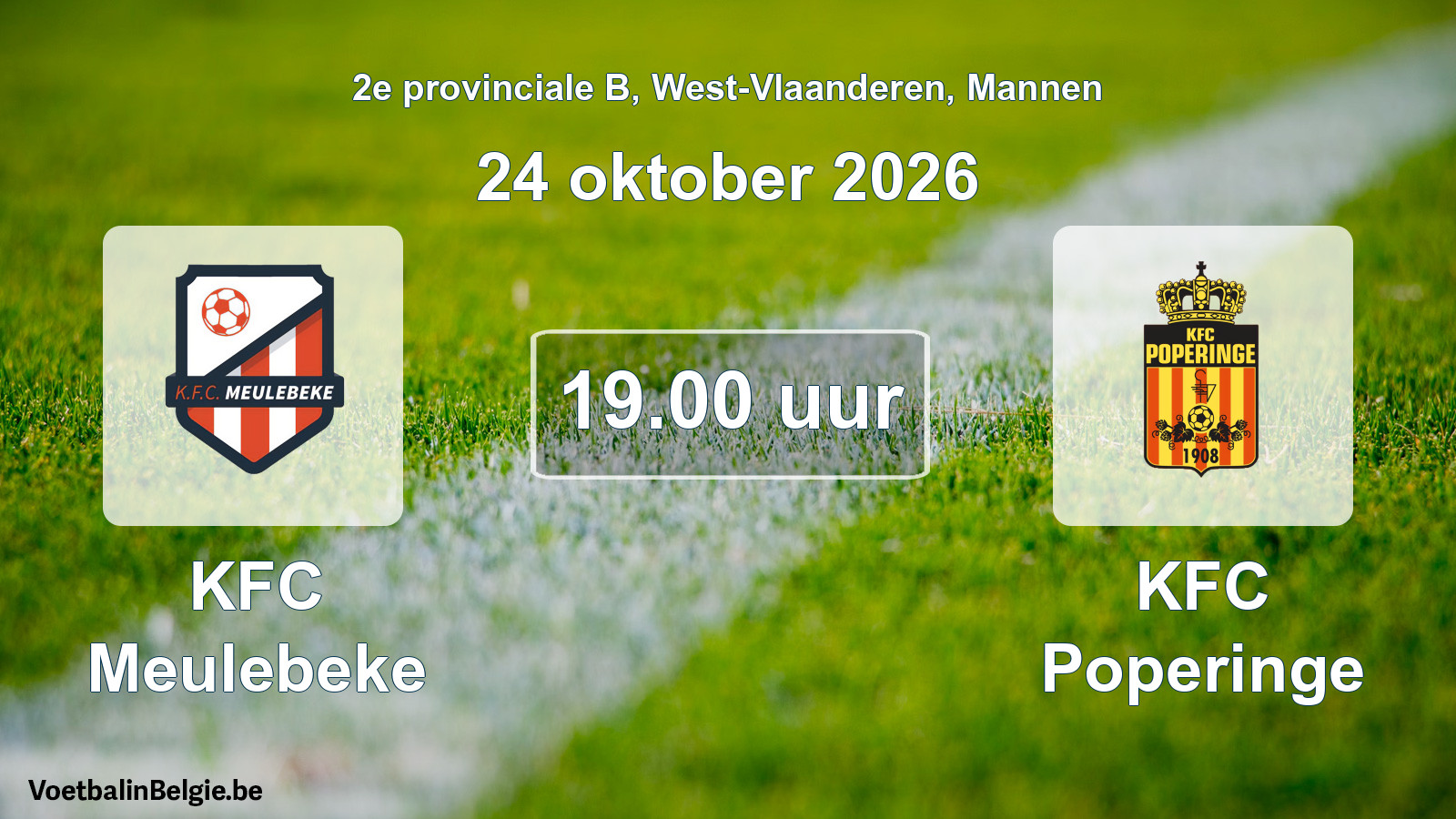 Geplande wedstrijd mannenvoetbal: KFC Meulebeke - KFC Poperinge (24 oktober 2026)