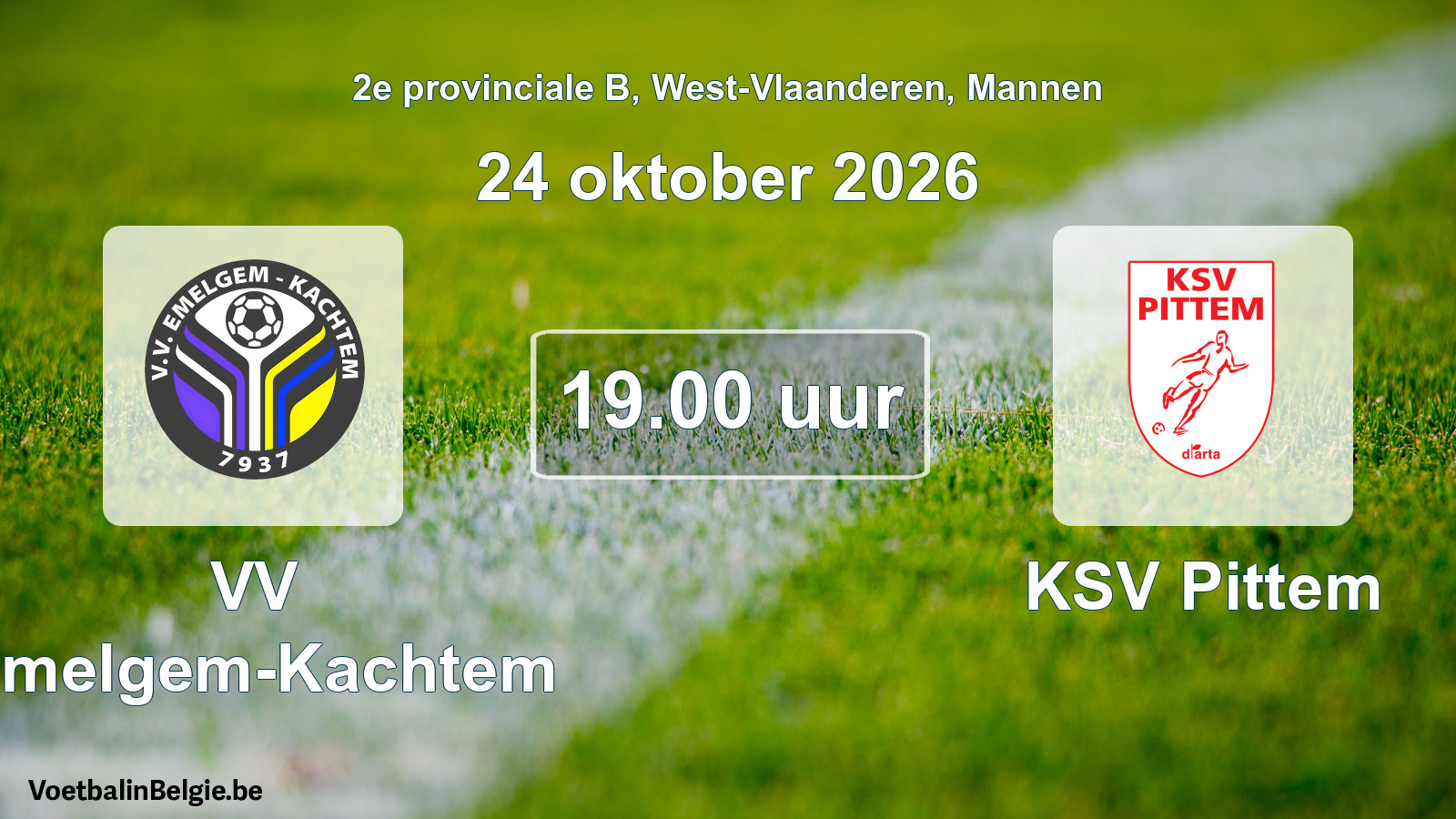 Geplantes Spiel männer-Fußball: VV Emelgem-Kachtem - KSV Pittem (24 Oktober 2026)