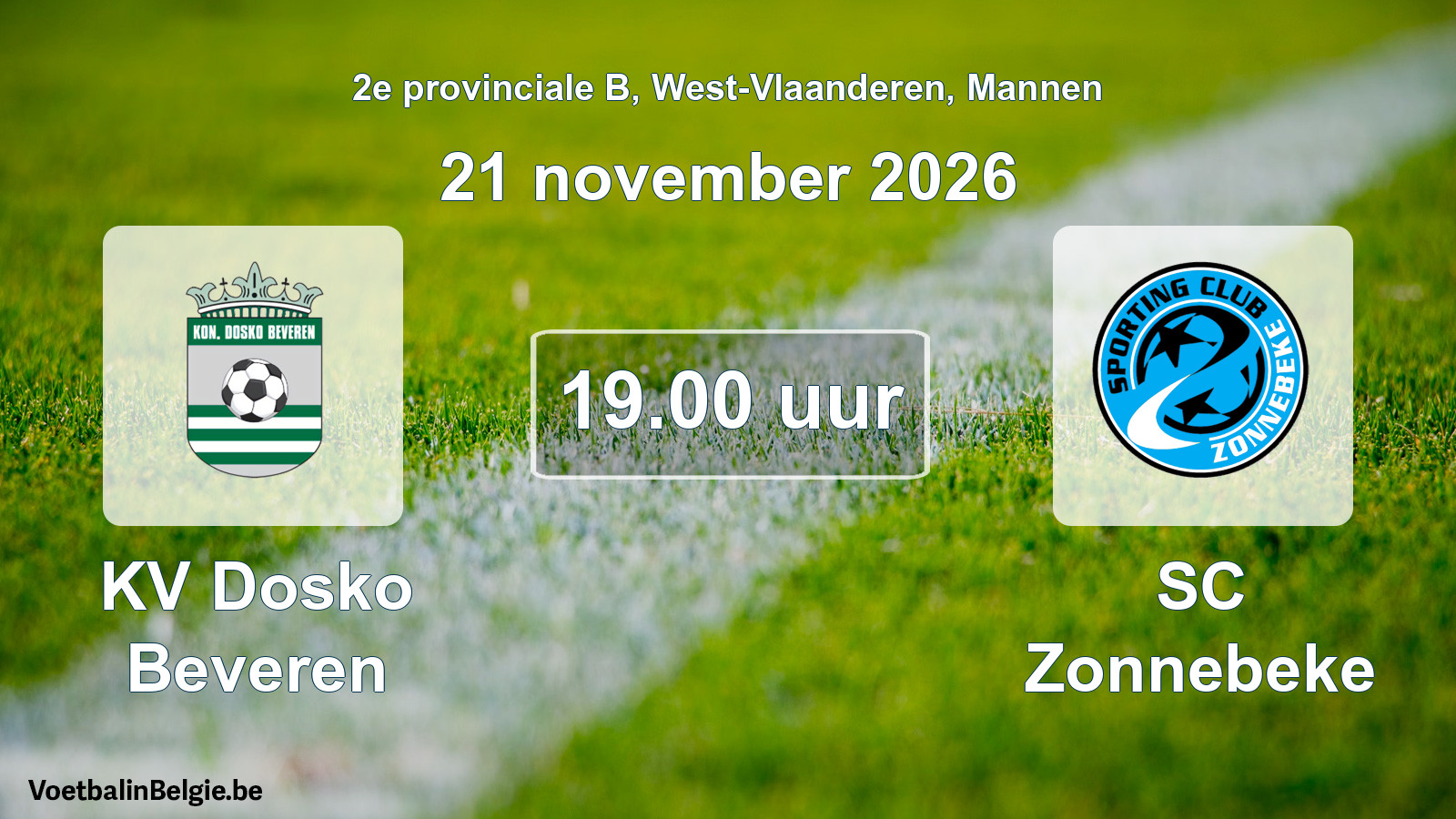 Scheduled match men football: KV Dosko Beveren - SC Zonnebeke (21 November 2026)