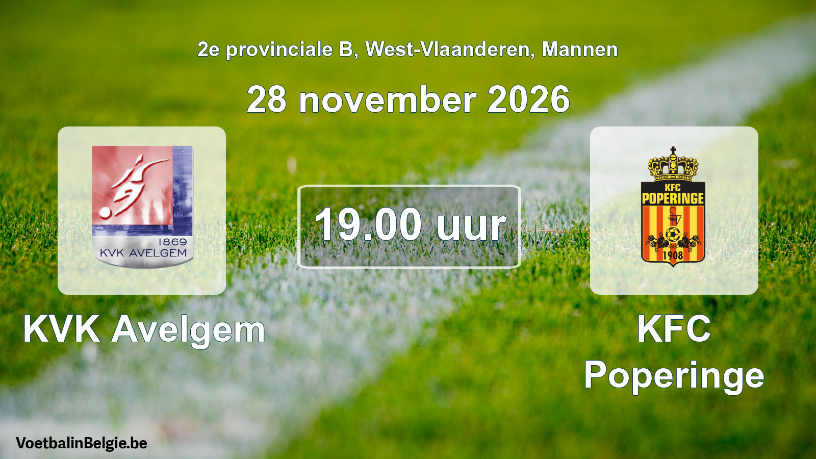 Geplantes Spiel männer-Fußball: KVK Avelgem - KFC Poperinge (28 November 2026)