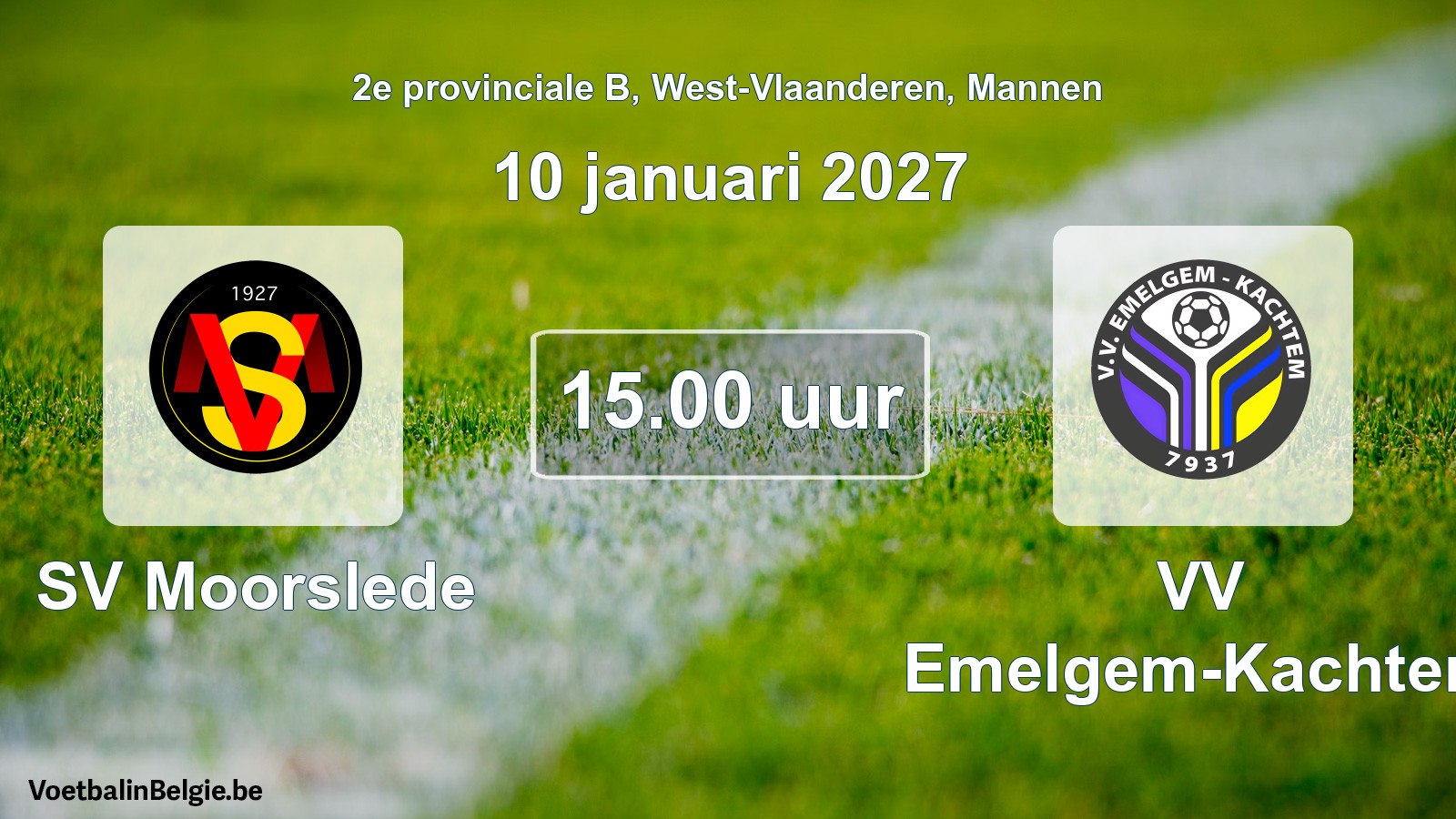 Geplande wedstrijd mannenvoetbal: SV Moorslede - VV Emelgem-Kachtem (10 januari 2027)