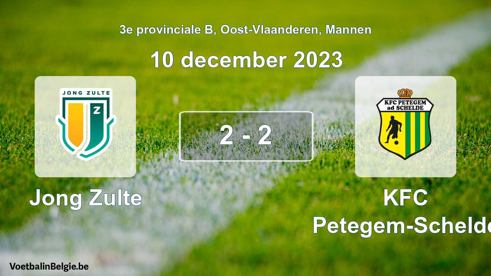Gespeelde wedstrijd mannenvoetbal: Jong Zulte - KFC Petegem-Schelde 2 - 2 (10 december 2023)