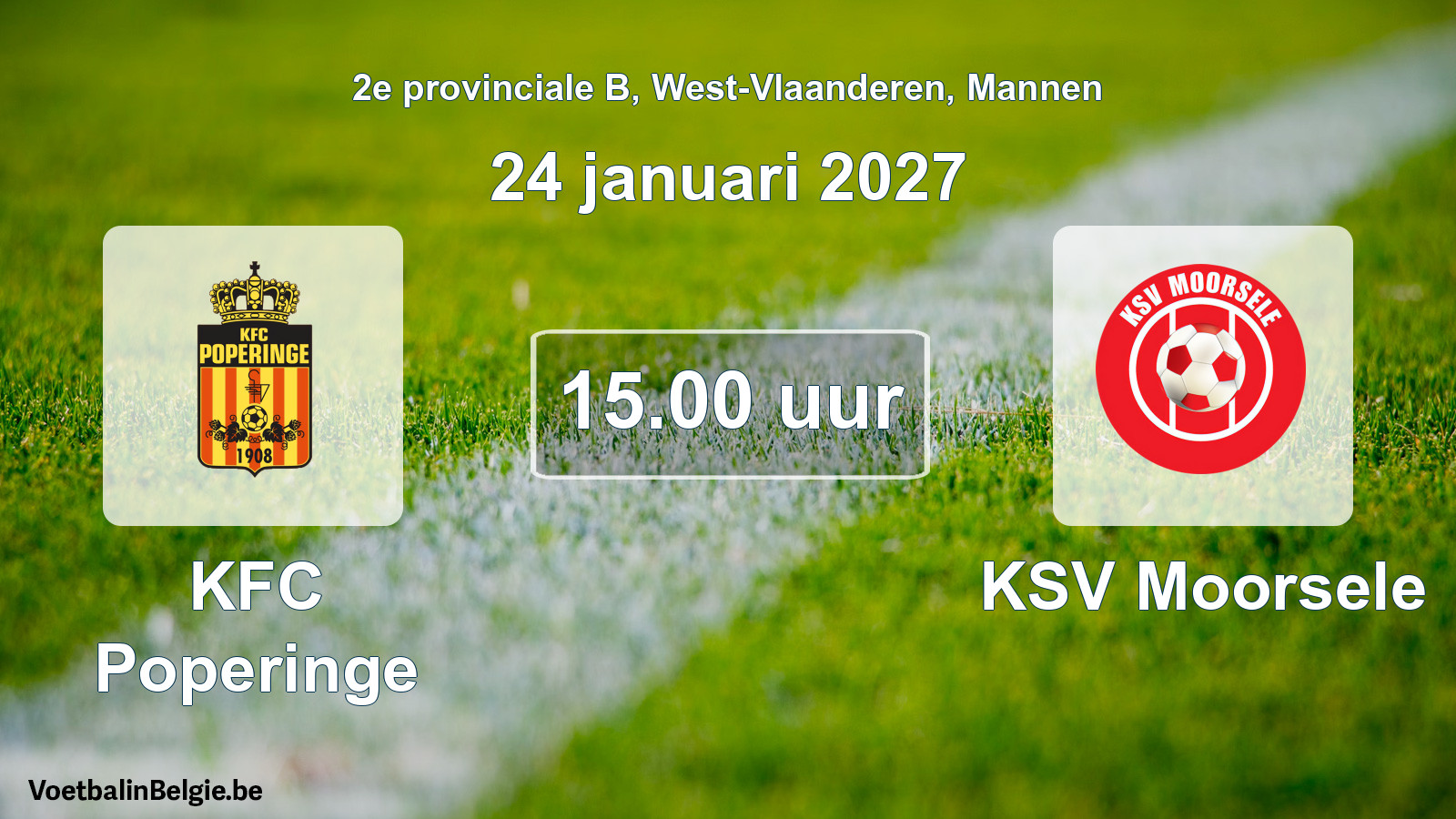 Geplande wedstrijd mannenvoetbal: KFC Poperinge - KSV Moorsele (24 januari 2027)