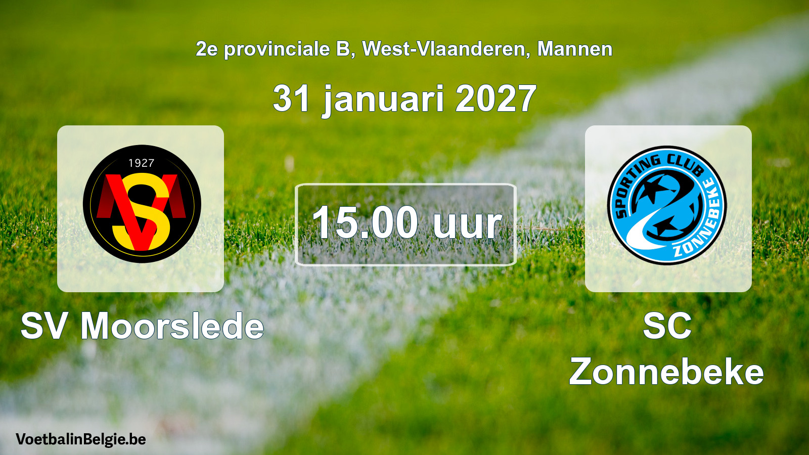 Geplande wedstrijd mannenvoetbal: SV Moorslede - SC Zonnebeke (31 januari 2027)
